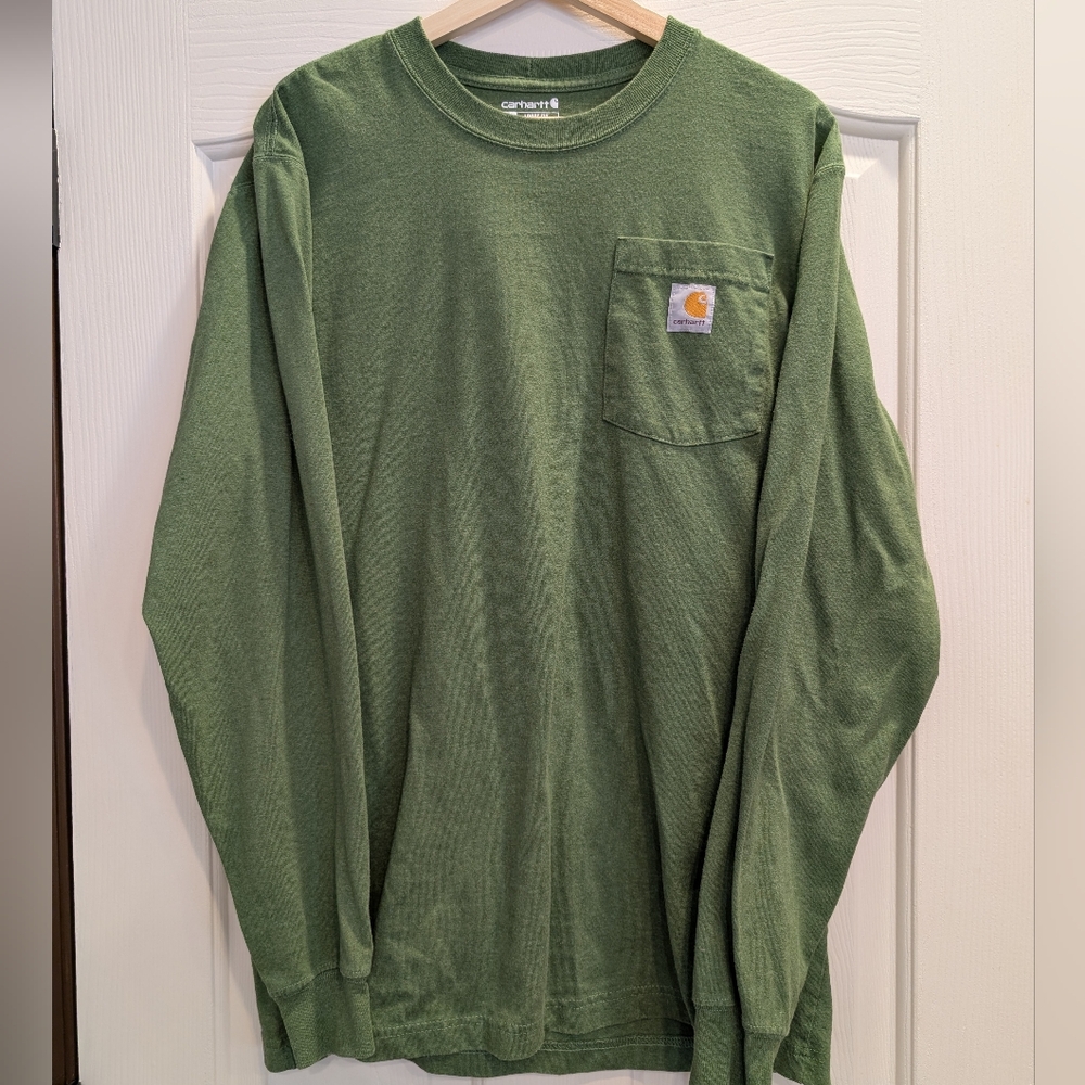 Carhartt Green Long Sleeve Shirt Mens Medium
